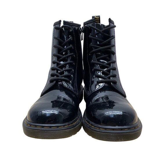 Dr. Martens Youth Black Patent Leather With Side Zipper Lace-Up Boots Size 5 US - Picture 2 of 14